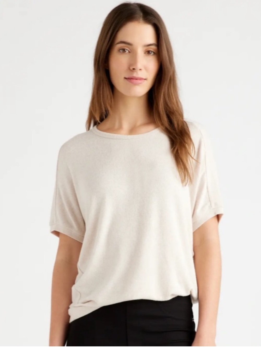 Quince Women's Brushed Short Sleeve Lounge Tee sz S Heather
Oatmeal Relaxed Fit